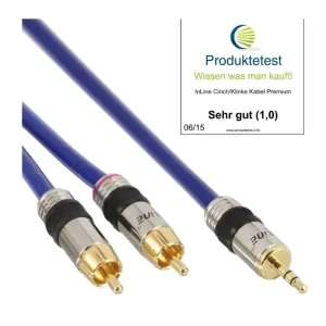 10m Klinkenkabel 3,5mm Klinke auf 2x Cinchstecker Premium Sale