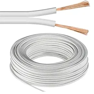 10m Lautsprecherkabel 2x 0,75qmm Ring Weiss Litze CCA Letzte Chance