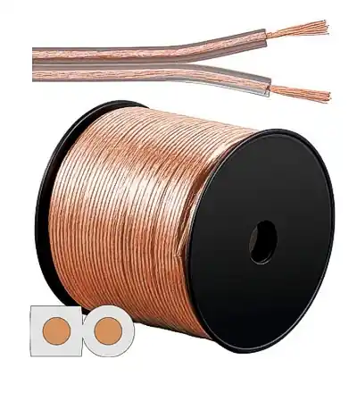100m Lautsprecherkabel 2x 1,5qmm Ring Transparent CCA Litze Handgefertigt
