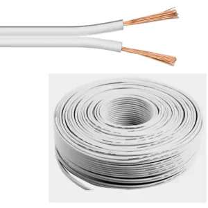 100m Lautsprecherkabel 2x 2,5qmm Flachkabel Weiss CCA Preis Gesenkt
