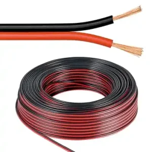 Bestpreis 10m Litzenkabel 2x 1,5qmm Ring Rot-Schwarz Litze 100% CU