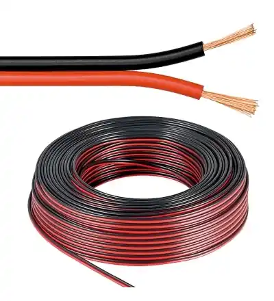 Bestpreis 10m Litzenkabel 2x 1,5qmm Ring Rot-Schwarz Litze 100% CU