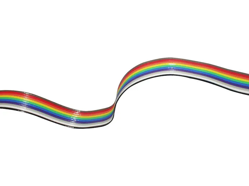 10pol Flachbandkabel AWG28 RM1,27mm Farbig RGB Rainbow 30,5m Rolle Sonderaktion