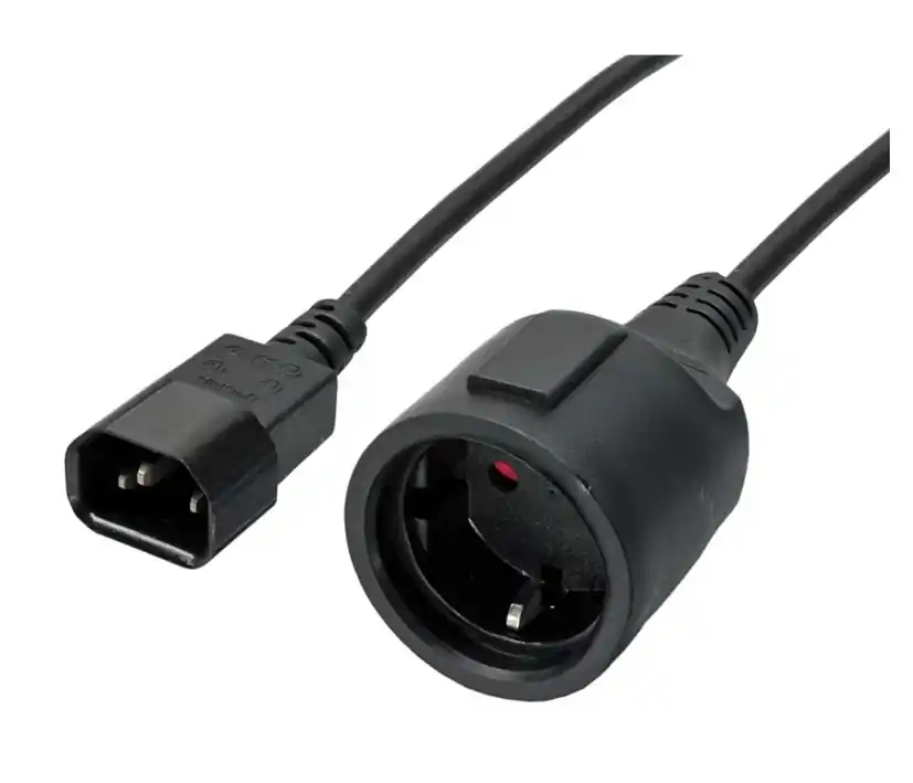 Gleich Bestellen 1m Netzkabel Adapterkabel Kaltgeräte C14 auf Schutzkontaktdose zB für USV
