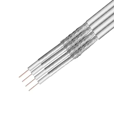 Weltweiter Versand 1m Quad SAT-Kabel 4fach Koaxkabel Bundware Weiss