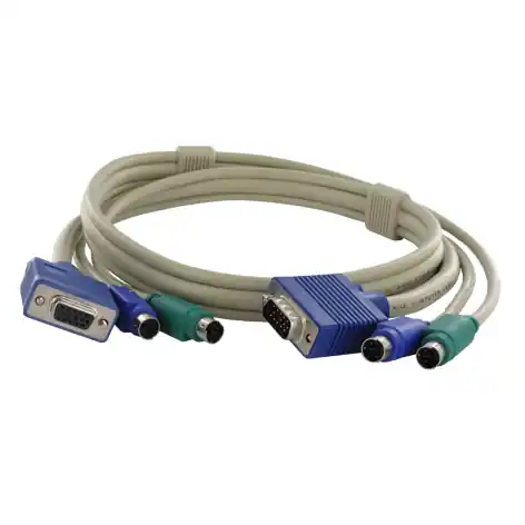 Beliebt 1m VGA Kabel KVM Kabelsatz für KVM VGA PS2 Mini DIN für PC Umschalter