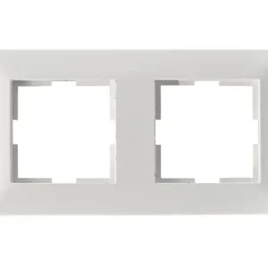 2-fach Außenrahmen 83x154mm Reinweiss Inlet 50x50mm Serie Meridian Geprüft