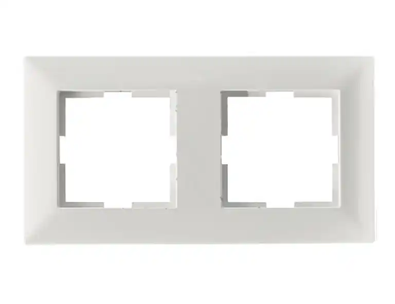 2-fach Außenrahmen 83x154mm Reinweiss Inlet 50x50mm Serie Meridian Geprüft