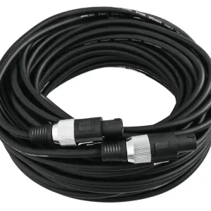 20m Lautsprecherkabel 2x2,5qmm mit PA-Stecker Schwarz Weltweiter Versand