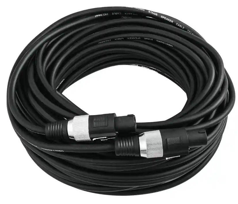 20m Lautsprecherkabel 2x2,5qmm mit PA-Stecker Schwarz Weltweiter Versand