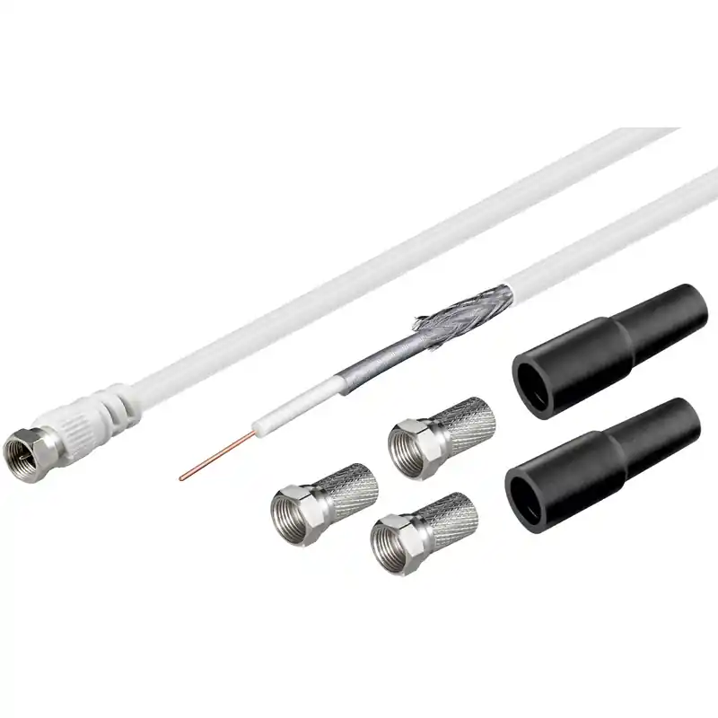 Angebot 20m SAT Kabel 100dB Bundware mit F-Stecker Weiss