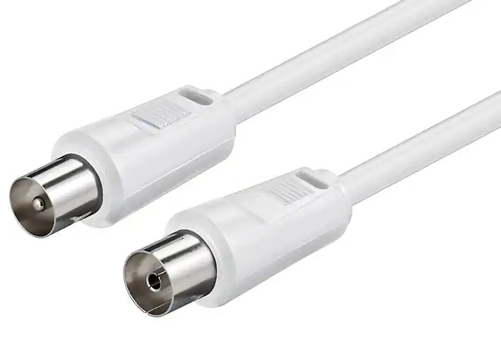 Handgefertigt 15m Koaxkabel TV-Kabel oder als Radiokabel verwendbar Koaxstecker auf Koaxbuchse IEC Weiss