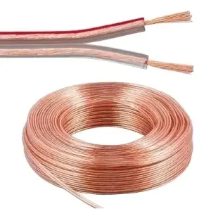 Großhandel 25m Lautsprecherkabel 2x 1,5qmm Ring Transparent 100% Kupfer OFC