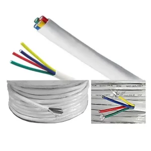 Handgefertigt 25m Quad SAT Kabel 4fach Koaxkabel 90dB Bundware Weiss
