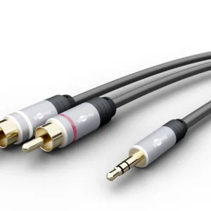 Zertifiziert 3m Klinkenkabel Profi 3,5mm Klinke auf 2x Cinchstecker