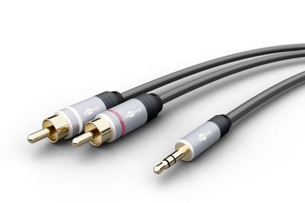 Zertifiziert 3m Klinkenkabel Profi 3,5mm Klinke auf 2x Cinchstecker