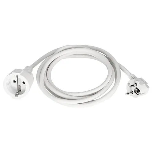 Markenprodukt 3m Stromverlängerung 3x1,5qmm Weiss