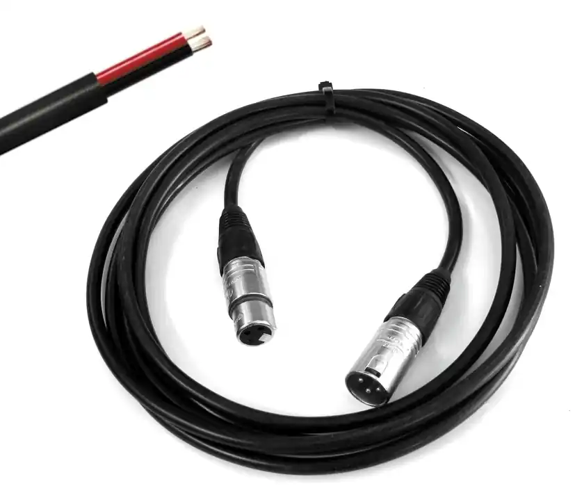 3m XLR Lautsprecherkabel 2x1,5qmm XLR-Stecker auf XLR-Kupplung + NICHT GESCHIRMT Top-Qualität