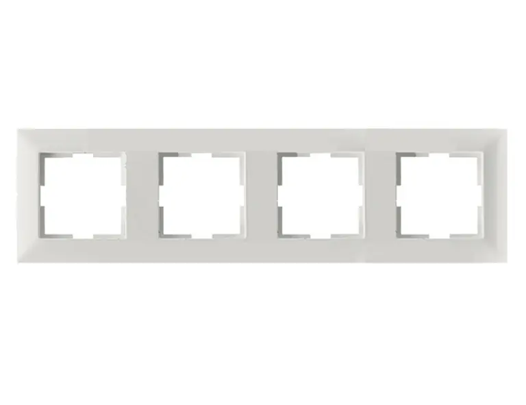 Neu 4-fach Außenrahmen 83x296mm Reinweiss Inlet 50x50mm Serie Meridian
