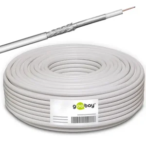 Weltweiter Versand 50m SAT Kabel 100dB Bundware Weiss 7mm SAT-Koaxialkabel doppelt geschirmt