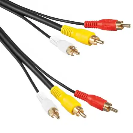 5m Cinchkabel 3-adrig NF Audio-Kabel mit Videokabel Echt