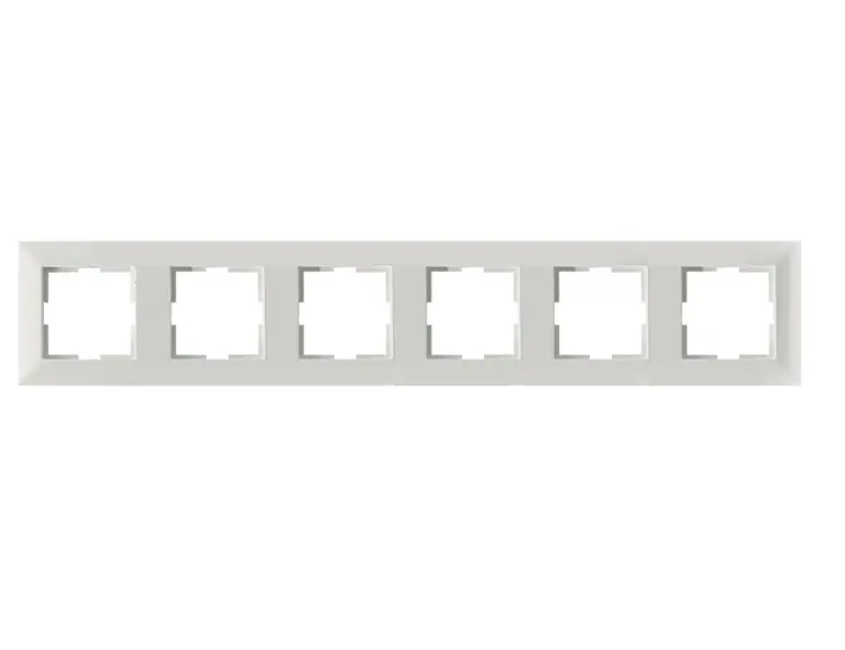 6-fach Außenrahmen 83x438mm Reinweiss Inlet 50x50mm Serie Meridian Bestpreis