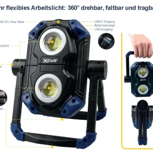 Arbeitsleuchte 2x5W TWIN COB 1100-Lumen mit USB Powerbank Versand Am Gleichen Tag