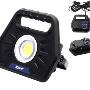 Rabatt Arbeitsleuchte Akkustrahler 25W IP65 IK7 Lithium-Akku USB Powerbank und 5m Netzkabel