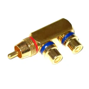 Abverkauf Cinchadapter Y-Adapter 1x Stecker auf 2x Buchsen Metalladapter HIGH-END