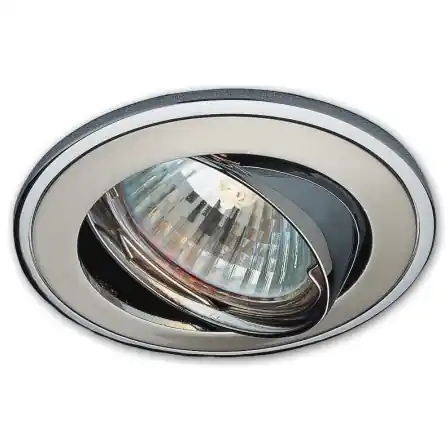 Deckeneinbauring schwenkbar BICOLOR Chrom Nickel DM82mm zu MR16 50mm Leuchtmittel Einbaufassung Weltweiter Versand