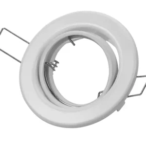 Must-Have Deckeneinbauring schwenkbar Weiss DM90mm zu MR16 50mm Leuchtmittel Einbaufassung