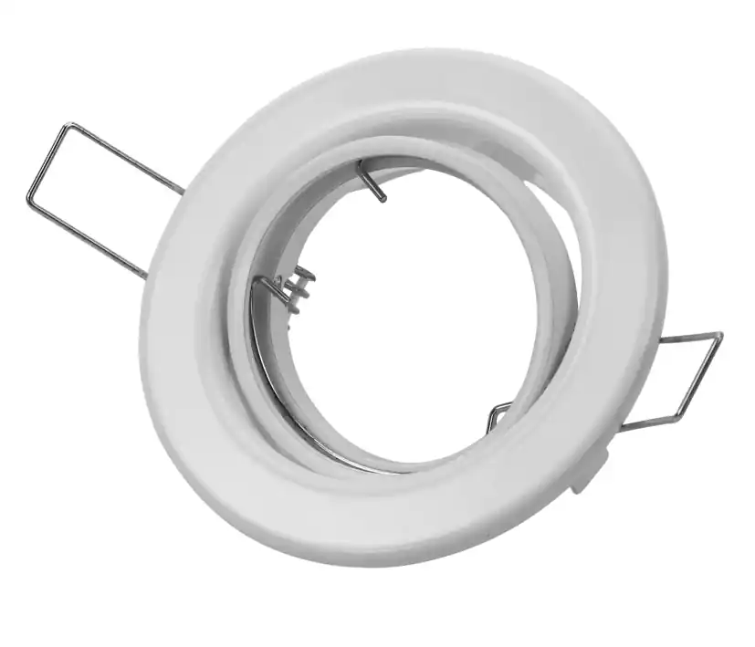 Must-Have Deckeneinbauring schwenkbar Weiss DM90mm zu MR16 50mm Leuchtmittel Einbaufassung