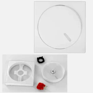 Premium Dimmerknopf mit Blende 55x55mm Reinweiss V55 KG55 für 6mm Achse