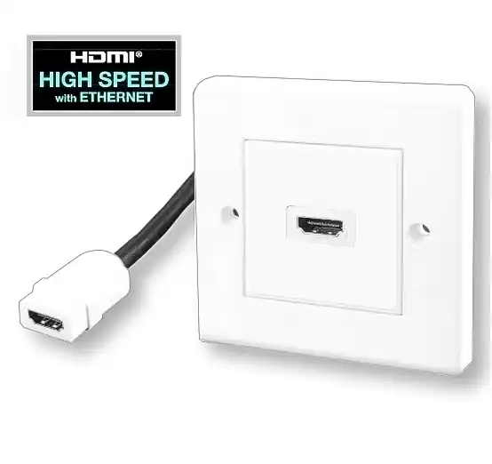 Wochenendangebot HDMI Dose Unterputz mit 1-fach Dose Einfachdose Perlweiss