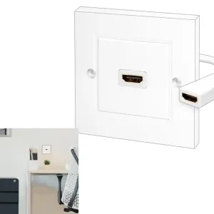 Weltweiter Versand HDMI Dose Unterputz mit 1-fach Dose Einfachdose Reinweiss UHD FullHD 2K und 4K-fähig