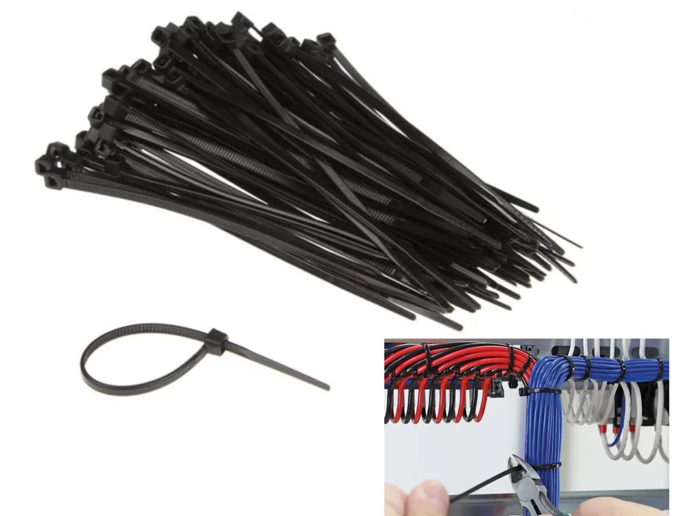 Kabelbinder 100mm x 2,5mm Schwarz 100er Pack Preiswert