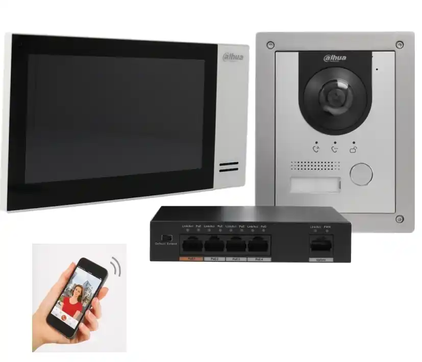 KIT IP LAN Kamera Türsprechsystem mit 7zoll Monitor APP 2MP 180grad Sichtwinkel Bestseller