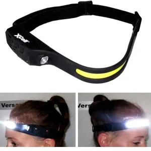 Echt Kopflampe Stirnlampe akkubetrieben 5-Modis und 2-Lichtquellen einstellbar USB-C Arbeitsleuchte