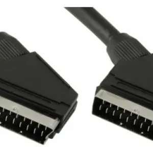 Handgefertigt Scartkabel 0,6m Scart vollbelegt mit Gesamtschirmung 21-pol vernickelt