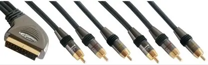 Scartkabel 3m auf 6x Cinchstecker vergoldet Top-Seller