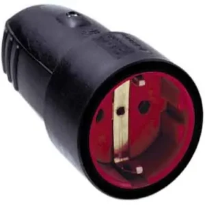 Schutzkontakt Kupplung 3pol Schwarz 16A 250V Gummi Neuheit