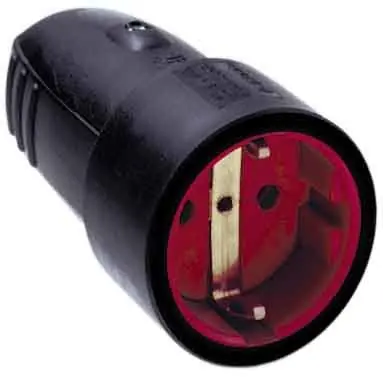 Schutzkontakt Kupplung 3pol Schwarz 16A 250V Gummi Neuheit