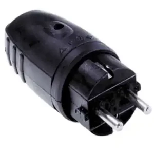 Schutzkontaktstecker Schwarz 16A 250V Gummistecker Finale Aktion