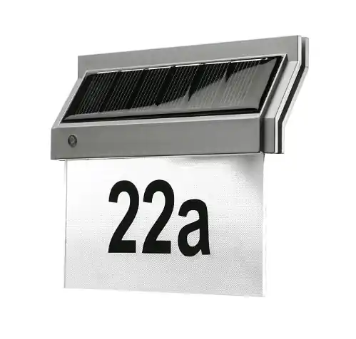 Solar Hausnummernleuchte mit LED 18x16x5cm inkl. Zahlen-Buchstabensatz Heute Kaufen