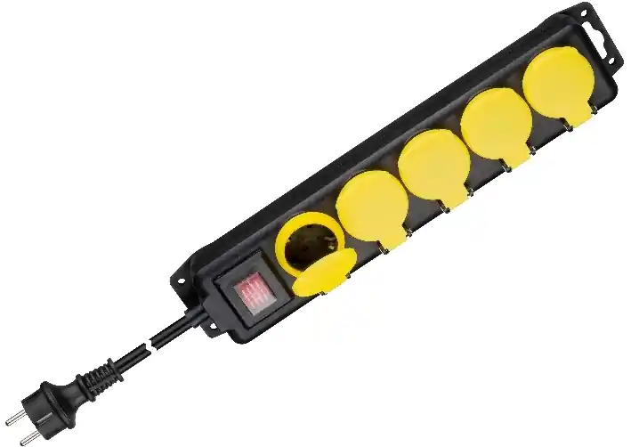Steckdose 5-fach Steckdosenleiste Outdoor Spritzwassergeschützt IP44 schraubbar 3m Kabel Online Kaufen