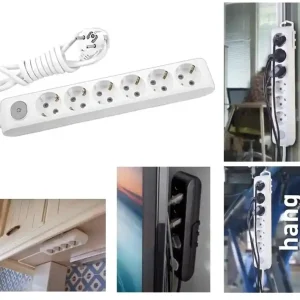 Gratis Versand Steckdose 6-fach Steckdosenleiste mit 3m Kabel 16A mit Netzschalter und Halterung Weiss X-tendia