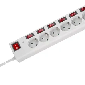 Saisonangebot Steckdose 6-fach Steckdosenleiste mit 7 Schalter in Weiss