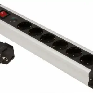 Steckdose 6-fach Steckdosenleiste schraubbar mit Überspannungschutz Blitzschutz Netzschalter Aluminium Mega-Angebot