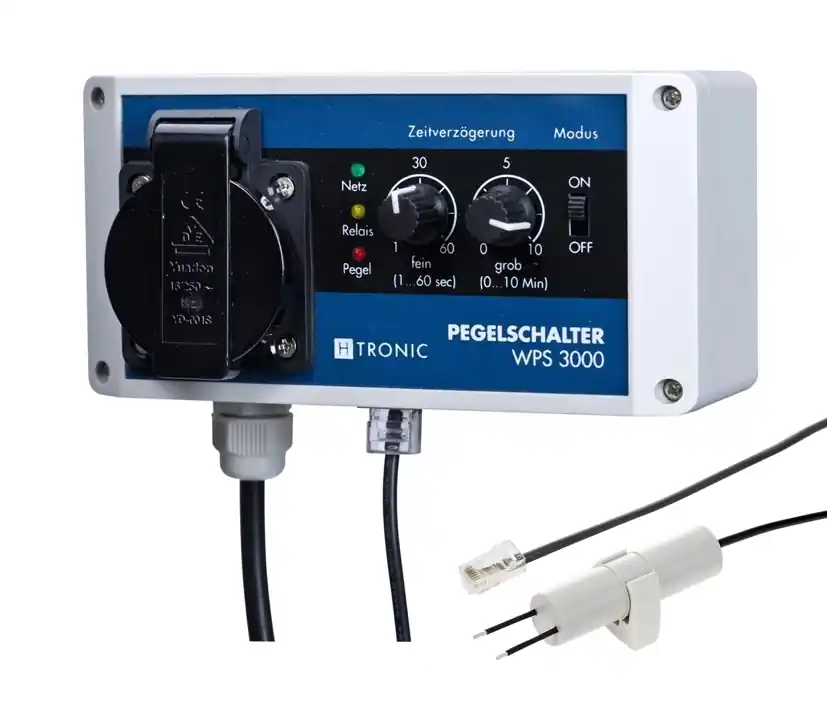 Wasserpegelschalter einstellbare Pegelüberwachung Pumpen Steuerung 230V mit Relais WPS3000 Neue Ware