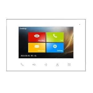 Zusatzmonitor weitere 7zoll Touch Monitor in Weiss zum Villa Kamera Türsprechanlage Schneller Versand